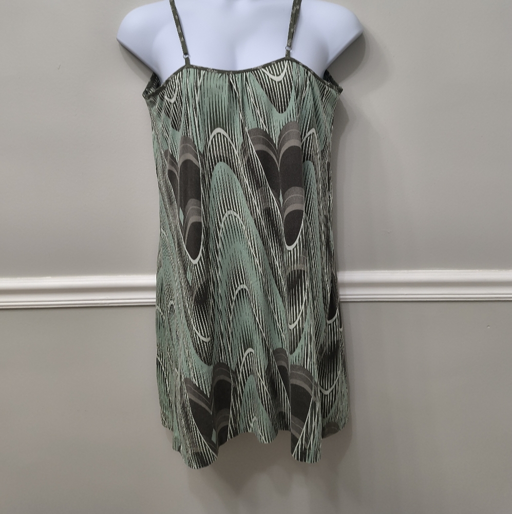 Patagonia Organic Cotton Blend Women's Sleeveless Dress Green Size XL Beach Sun
